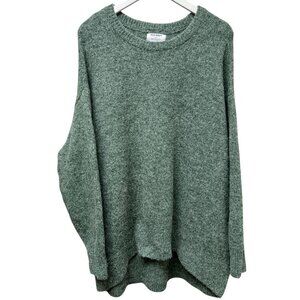 OLD NAVY Womens Sweater Plus Size 2X Heather Green Crew Neck Knit Pullover